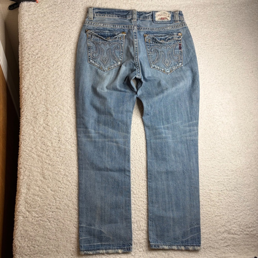 Mek Denim Oaxaca Bootcut Jeans Mens 36x32 Blue Distressed Y2K loose grunge